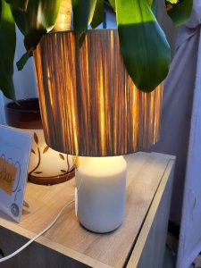 Home Styling Collection Lampa stołowa ceramiczna z kloszem z plecionki Ø 24 x 42 cm 2