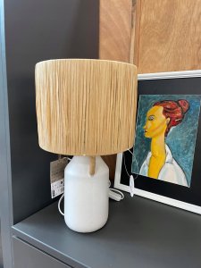 Home Styling Collection Lampa stołowa ceramiczna z kloszem z plecionki Ø 24 x 42 cm 3