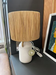 Home Styling Collection Lampa stołowa ceramiczna z kloszem z plecionki Ø 24 x 42 cm 4