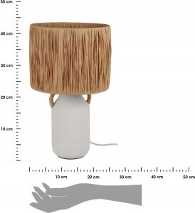 Home Styling Collection Lampa stołowa ceramiczna z kloszem z plecionki Ø 24 x 42 cm 7