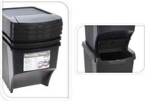 Home Styling Collection Kosze do segregacji śmieci do kuchni pod zlewozmywak lub do szafki, 3 pojemniki 2