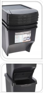 Home Styling Collection Kosze do segregacji śmieci do kuchni pod zlewozmywak lub do szafki, 3 pojemniki 3