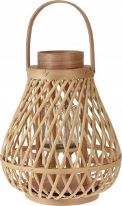 Home Styling Collection Lampion rattanowy ze szklaną podstawką na świeczkę, Ø 25 cm 1