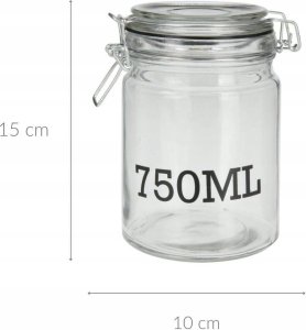Home Styling Collection Słoik z pokrywką z klipsem, z informacją o pojemności 2