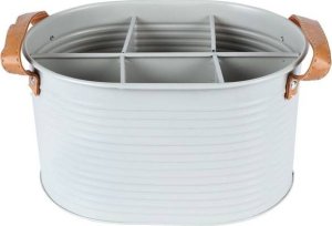 Home Styling Collection Skrzynka na butelki typu puszka, skórzane uchwyty, na 6 butelek 3