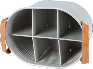 Home Styling Collection Skrzynka na butelki typu puszka, skórzane uchwyty, na 6 butelek 4