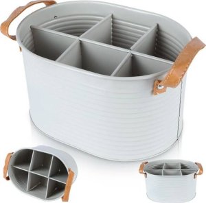Home Styling Collection Skrzynka na butelki typu puszka, skórzane uchwyty, na 6 butelek 5