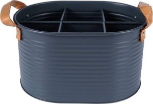 Home Styling Collection Skrzynka na butelki typu puszka, skórzane uchwyty, na 6 butelek 3