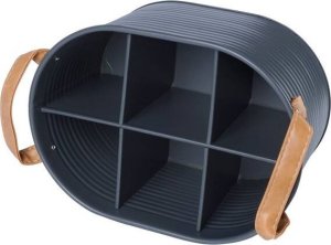 Home Styling Collection Skrzynka na butelki typu puszka, skórzane uchwyty, na 6 butelek 4