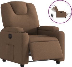 vidaXL vidaXL Elektryczny fotel rozkładany, brązowy, obity tkaniną 2