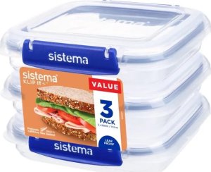 Sistema Sistema - Square Klip it Plus 3 pack 520ml 2