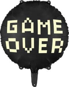 PartyDeco Balon foliowy Game over czarny 45cm 1