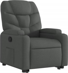 vidaXL vidaXL Podnoszony fotel rozkładany, ciemnoszary, obity tkaniną 4