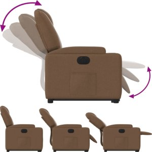 vidaXL vidaXL Podnoszony fotel masujący, elektryczny, rozkładany, brązowy 7
