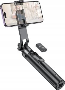 Monopod Hoco HOCO uchwyt selfie z pilotem bezprzewodowym tripod K21 czarny 2