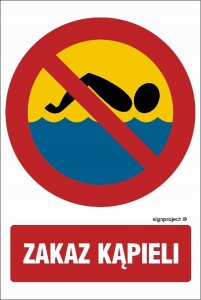 Mój dom Zakaz Kąpieli - Tablica Znak 20 X 30 Cm, Płyta Pcv Libres Polska Sp Sgp-Oe018_200X300_Pn 5904937429925 1