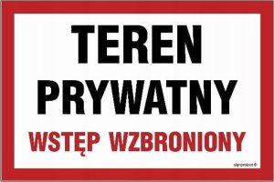 Mój dom Teren Prywatny Wstęp Wzbroniony Duża Tablica 45X30 Libres Polska Sp Sgp-Nc031_300X200_Pn 5904937405004 1