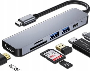 Vega ECOBOX ADAPTER TYP-C ROZDZIELACZ HDMI + TYP-C + USB + czytnik kart DEX> 2