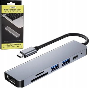 Vega ECOBOX ADAPTER TYP-C ROZDZIELACZ HDMI + TYP-C + USB + czytnik kart DEX> 4