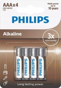 Bateria Vega BATERIA PHILIPS AAA LR03 BLISTER 4SZT BATERIE ENTRY ALKALINE Phil-LR03A4B/10> 1