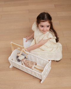 Viga Toys Kołyska Drewniana Dla Lalek Łóżeczko 5