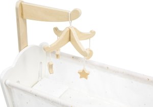Viga Toys Kołyska Drewniana Dla Lalek Łóżeczko 8