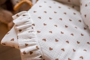 PULP BAMBOO Pościel Muślinowa 80x100cm - Serduszka 4