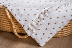 PULP BAMBOO Pościel Muślinowa 80x100cm - Serduszka 5