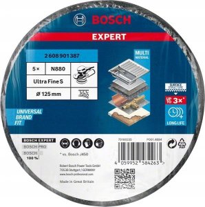 Szlifierka Bosch Expert non-woven disc N880 ultra-fine, 125mm, sanding sheet (grey, 5 pieces, for eccentric sanders) 5