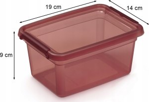 Moxom Pojemnik do przechowywania BaseStore Color, 1,5l, rabarbar, transparentny różowy 3