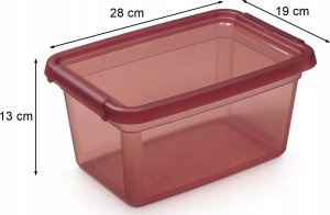 Moxom Pojemnik do przechowywania BaseStore Color, 4,5l, rabarbar, transparentny różowy 3