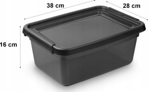 Moxom Pojemnik do przechowywania MOXOM BaseStore Color, 12,5l, coal, transparentny czarny 3