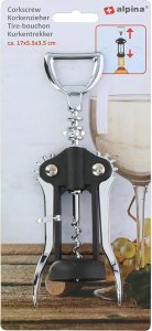 Alpina Alpina - Korkociąg / otwieracz do wina ze stali nierdzewnej 17 cm (czarny / srebrny) 2