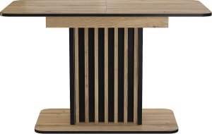 SIGNAL MEBLE Stół rozkładany z lamelami KENT dąb artisan/czarny 2