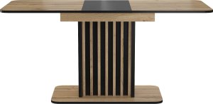 SIGNAL MEBLE Stół rozkładany z lamelami KENT dąb artisan/czarny 3