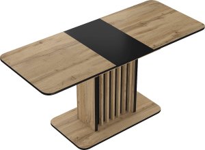 SIGNAL MEBLE Stół rozkładany z lamelami KENT dąb artisan/czarny 8
