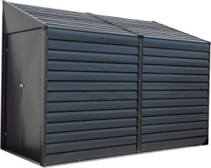 vidaXL Spacemaker Metalowa szopa na narzędzia przybudówka 410 Szary 124x295x208cm 1