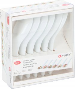Alpina - Łyżeczki ceramiczne do przystawek 6 szt. (biały) 2