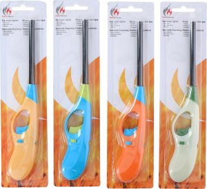 Zapalniczka gazowa wygodna długa 26,6 cm (żółty) 2