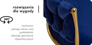 Activeshop 4Rico krzesło obrotowe QS-GW01G aksamit granatowe 13