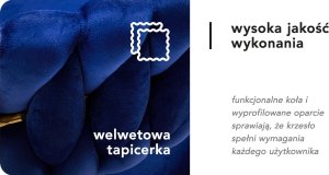 Activeshop 4Rico krzesło obrotowe QS-GW01G aksamit granatowe 14