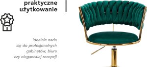 Activeshop 4Rico krzesło obrotowe QS-GW01G aksamit zielone 11