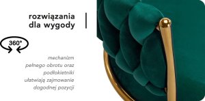 Activeshop 4Rico krzesło obrotowe QS-GW01G aksamit zielone 13