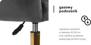 Activeshop 4Rico krzesło obrotowe QS-OF212G aksamit szare 12