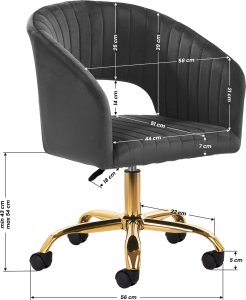 Activeshop 4Rico krzesło obrotowe QS-OF212G aksamit szare 9