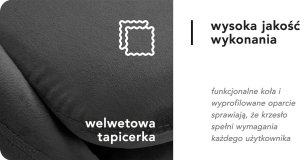 Activeshop 4Rico krzesło obrotowe QS-MF18G aksamit szare 13