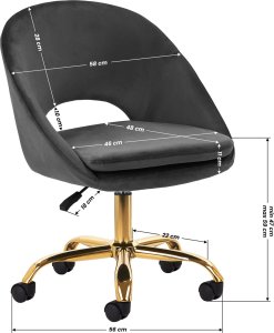 Activeshop 4Rico krzesło obrotowe QS-MF18G aksamit szare 8