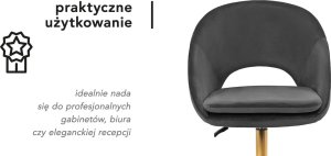 Activeshop 4Rico krzesło obrotowe QS-MF18G aksamit szare 10