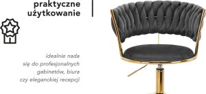 Activeshop 4Rico krzesło obrotowe QS-GW01G aksamit szare 11