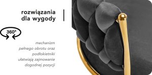 Activeshop 4Rico krzesło obrotowe QS-GW01G aksamit szare 13
